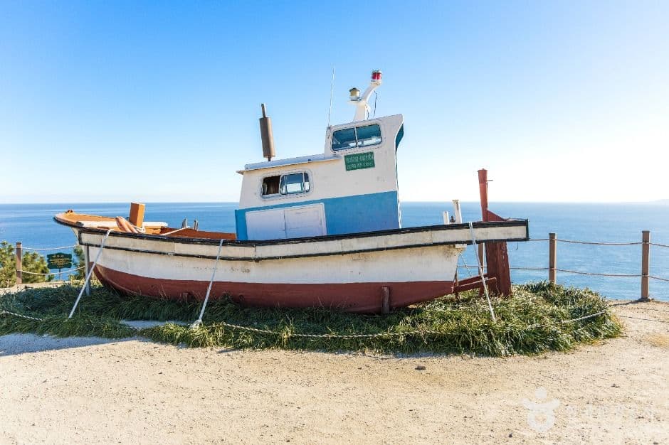 Boat on the hill above the sea at Sabang Memorial Park
